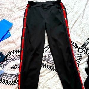 Black pants with a sporty flare